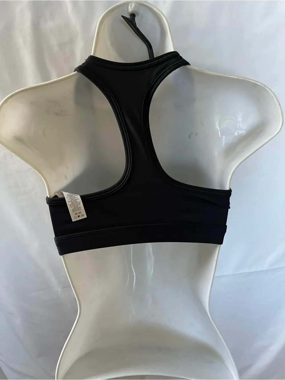 Nike Black Racerback Performance Sports Bra with White Swoosh
